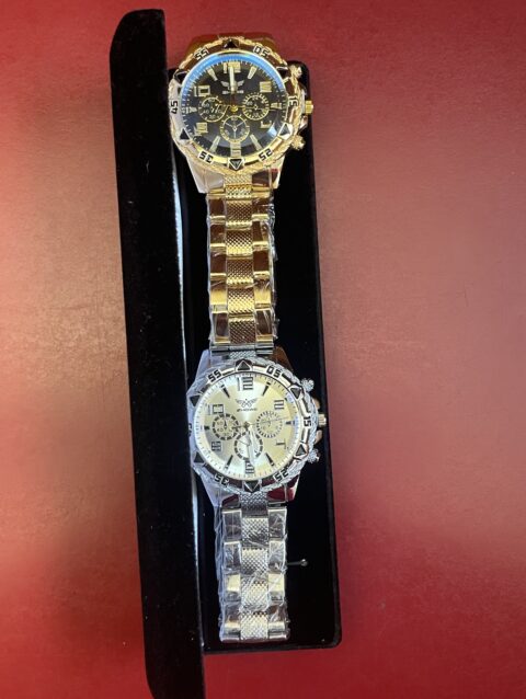 ZHOWE Men’s Luxury Watch Bundle – Silver & White + Blue & Gold | Two-Watch Set